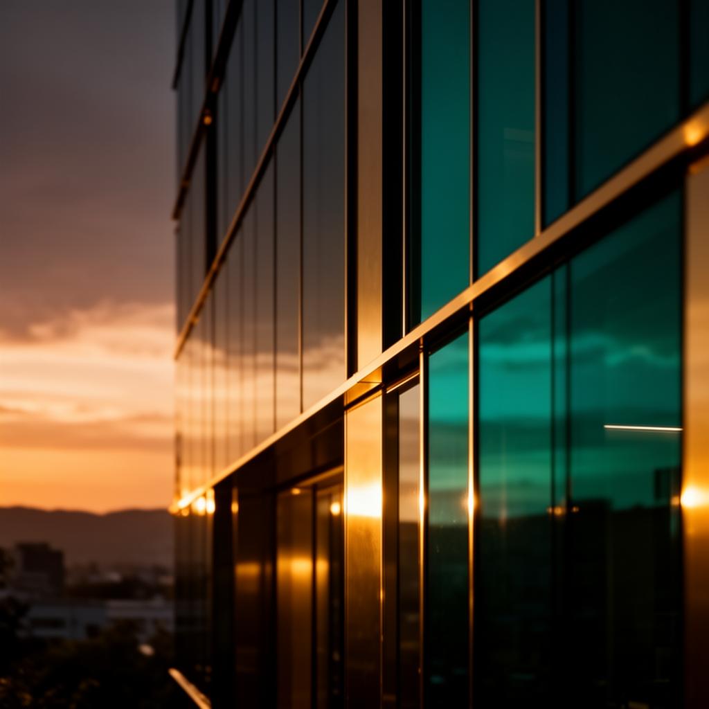 Arquitetura premium ao entardecer